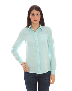 Женская льняная рубашка светло-голубого цвета Gant