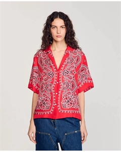 Женская рубашка с принтом банданы, красный Sandro