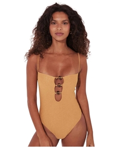 Женский бразильский однотонный купальник с подкладкой, золото Agua de coco