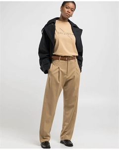 Женские прямые брюки со складками и карманами, светло-коричневый Replay