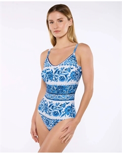 Женский купальник ALDARA с глубоким вырезом, поролоновая спинка, чашка B, регулируемые бретели, синий Red point