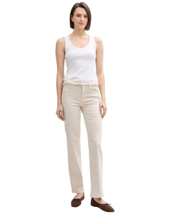 Женские прямые джинсы с поясом, кремовый Tom tailor