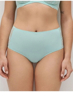 Трусики с высокой талией и кружевной отделкой, цвет Verde Agua Ysabel mora