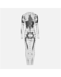 Платье Mesh Crew Neck Long Dress, цвет Squeletor White Jean paul gaultier