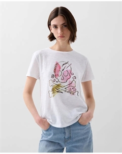 Женская хлопковая футболка прямого кроя, белый Scalpers