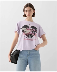 Женская хлопковая футболка с коротким рукавом, сиреневый Scalpers