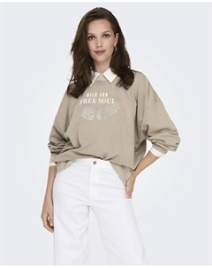 Базовая женская толстовка с принтом спереди, бежевый Only