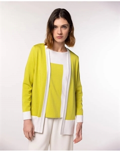 Женская трикотажная кофта с контрастной отделкой и подолом, светло-зеленый Naulover