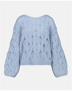 Свитер с вырезом лодочкой и восьмерками, голубой Hugo boss