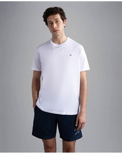 Мужская футболка с короткими рукавами и логотипом в виде акулы на груди, белый Paul & shark