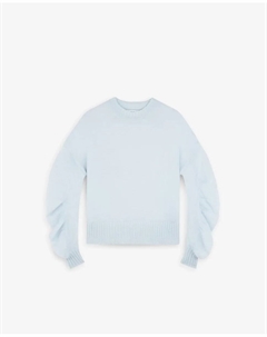 Женский свитер с деталями на рукавах и отделкой в рубчик, синий Scalpers