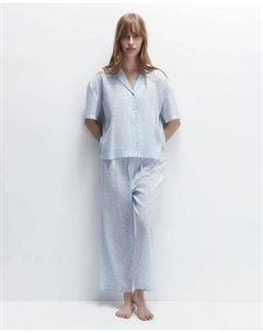 Маленькая цветочная пижама, голубой Сфера