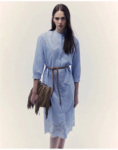 Вышитое камерное платье, синий Сфера