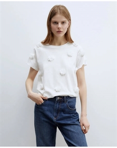 Футболка с цветочным принтом, белый Сфера