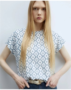 Футболка с принтом, синий Сфера