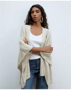 Ажурное пончо, цвет Crudo Сфера