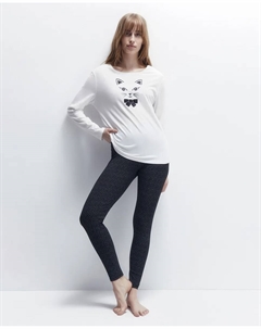 Пижама с котом и бантом, белый Сфера