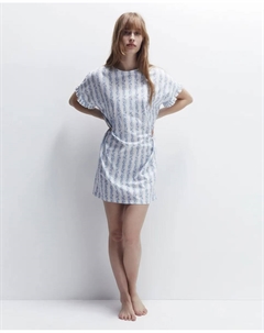 Ночная рубашка с маленьким цветком, голубой Сфера