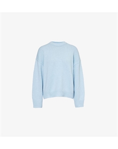 Джемпер свободного кроя с круглым вырезом из смеси шерсти и кашемира, голубой Theory