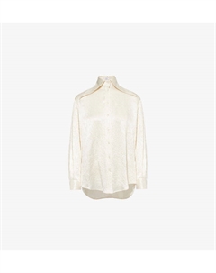Рубашка из жатой ткани с заостренным воротником, цвет oyster Alexander mcqueen