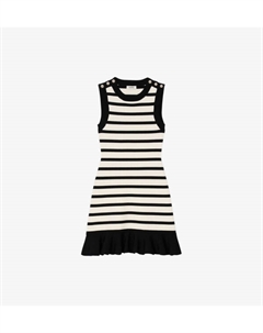 Полосатое трикотажное мини-платье без рукавов, цвет naturels Sandro