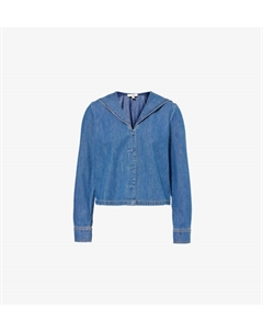 Топ из денима с V-образным вырезом, цвет prestige Frame