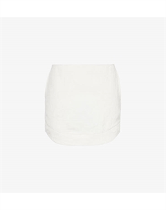 Мини-Юбка из тканой смеси с закругленным подолом и двумя накладными карманами, белый Jw anderson