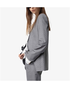 Тканый блейзер Valse, украшенный стразами, цвет gris chine Zadig&voltaire