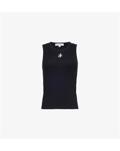 Топ из хлопкового джерси с вышивкой Anchor, черный Jw anderson