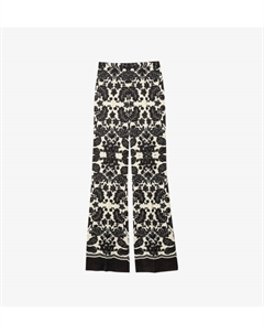 Тканые брюки с высокой посадкой и цветочным узором, цвет naturels Sandro