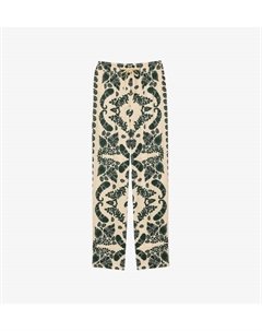 Брюки с высокой посадкой из жатой ткани с цветочным принтом, цвет naturels Sandro