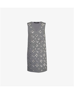 Трикотажное мини-платье без рукавов, украшенное пайетками, серый Weekend max mara