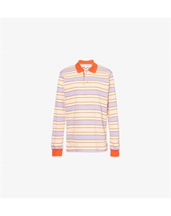 Полосатый топ из хлопкового джерси с воротником-поло, мультиколор Jw anderson