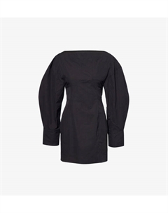La robe casaco мини-платье с длинными рукавами из хлопка и поплина, черный Jacquemus