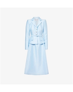 Платье-Блейзер миди из атласа со стразами, синий Self-portrait