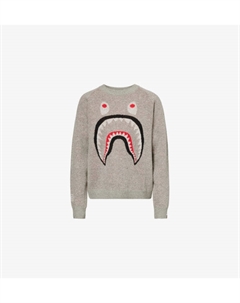 Вязаный джемпер Bape shark-intarsia, стандартного кроя, из смеси шерсти, серый A bathing ape®