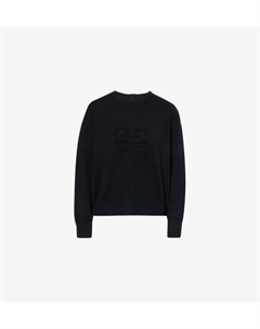 Джемпер из смесовой шерсти с вышитым логотипом и пуговицами на спине, черный Givenchy