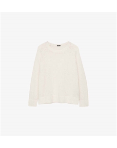 Кашемировый джемпер с круглым вырезом и длинными рукавами, белый Joseph