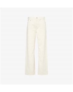 Текстурированные джинсы Logan средней посадки с широкими штанинами, экрю Rag & bone