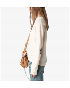 Кашемировый джемпер Cici со звездами, экрю Zadig&voltaire