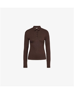 Рубашка-Поло из эластичного трикотажа с длинными рукавами в рубчик, цвет darkcho Rag & bone