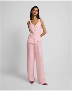 Женские брюки из 100% льна со складками, розовый Silbon