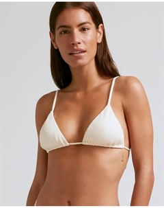 Треугольный верх бикини экрю со структурой и съемными поролоновыми вставками, цвет Crudo Robin collection