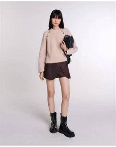 Женские шорты с эффектом trompe l'oeil, коричневый Maje