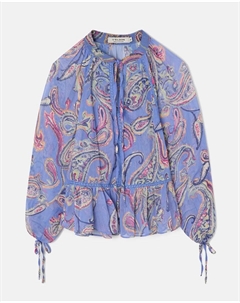 Женская кружевная блузка с принтом пейсли, синий Silbon