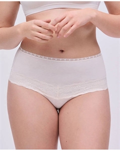 Трусики из хлопка с высокой талией и кружевными деталями, цвет Crudo Ysabel mora