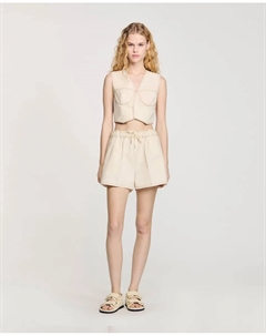 Женские плотницкие шорты с завязками, цвет Natural Sandro