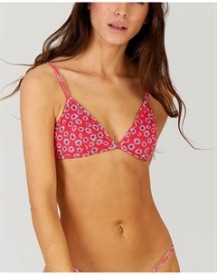 Треугольный верх бикини с отделкой, съемными поролоновыми вставками и регулируемыми бретелями, коралловый Robin collection