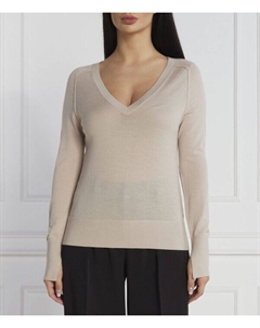 Пуловер женский шерстяной тонкий, бежевый Calvin klein