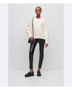 Свитер женский вязаный с v-образным вырезом, белый Hugo